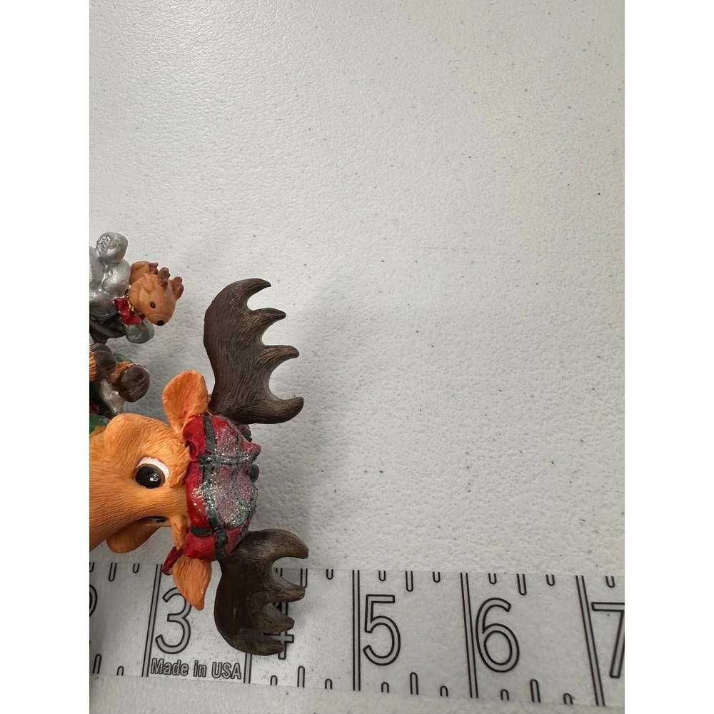 Ames Moose Golfing Figurine Christmas Holiday Decor Snowman Penguin Resin 4.5in